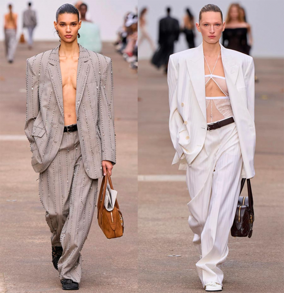 Тренд на образы с массивными плечами 2025