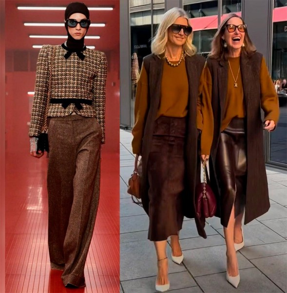 Коричневые оттенки одежды в тренде: женская мода 2025 Коричневые оттенки одежды в тренде: женская мода 2025