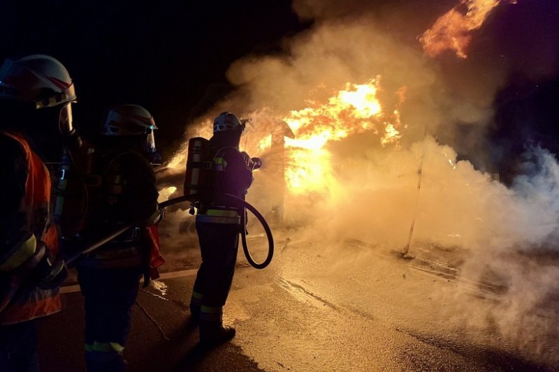 В Австрии сгорел фургон, на котором ехал белорус