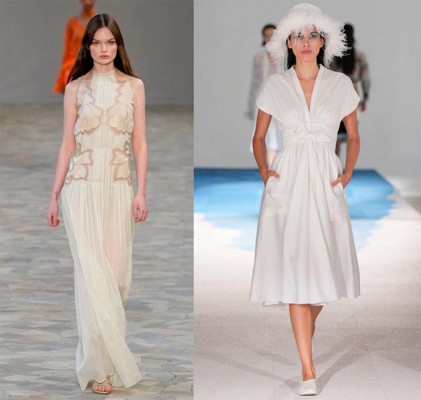 Модные белые платья: элегантные и нарядные модели